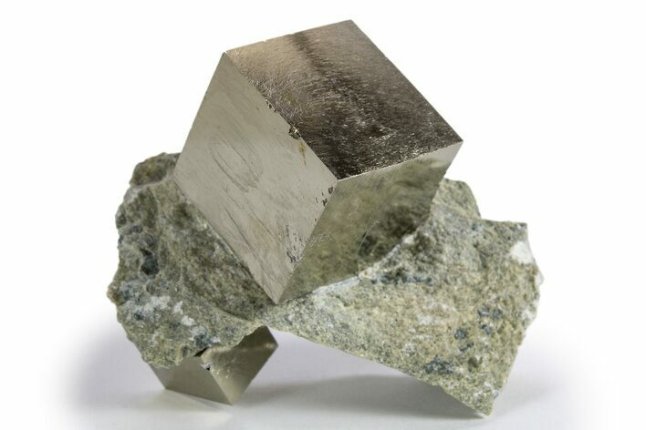 Two Natural Pyrite Cubes In Rock - Navajun, Spain #325006